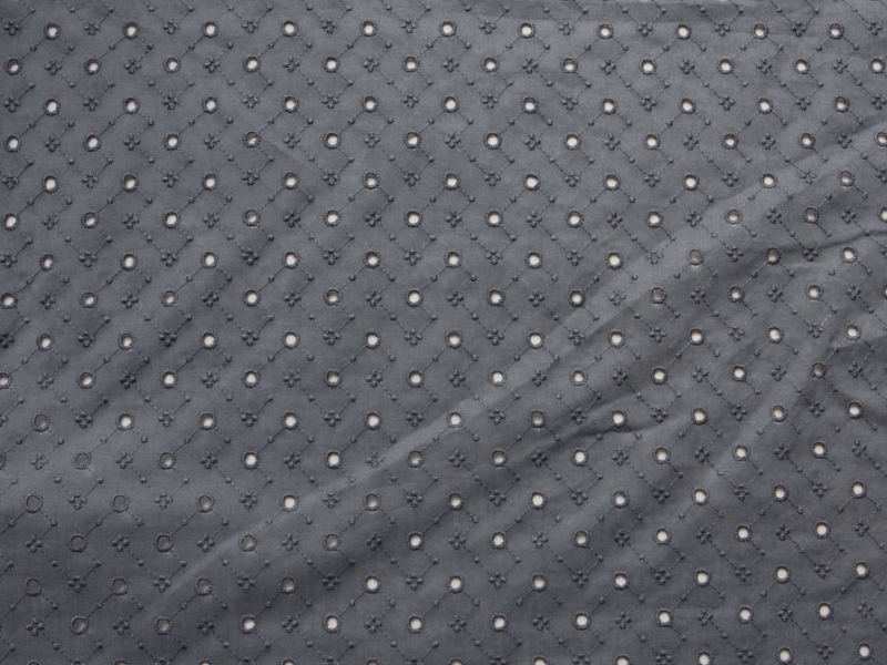 Cotton Eyelet in Grey1