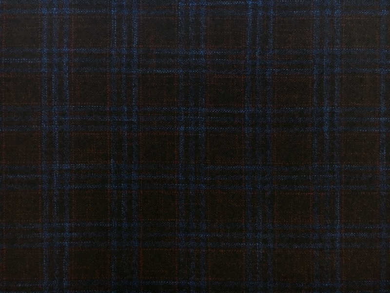 Italian Virgin Wool Bamboo Plaid Suiting0