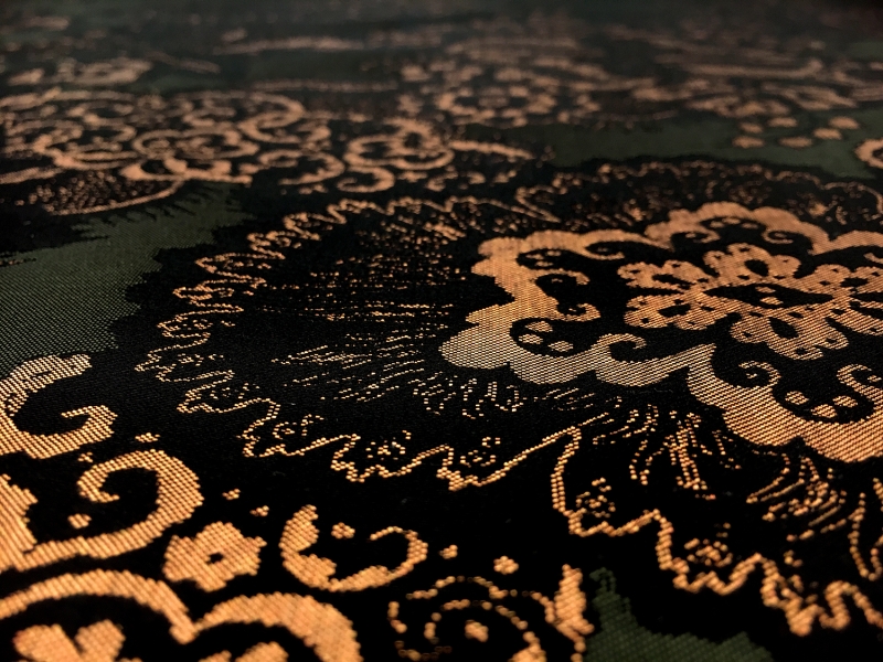 Metallic Jacquard with Rows of Flowers2