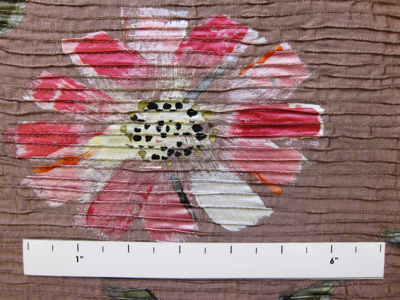 Pintuck Hand Painted Silk Shantung1