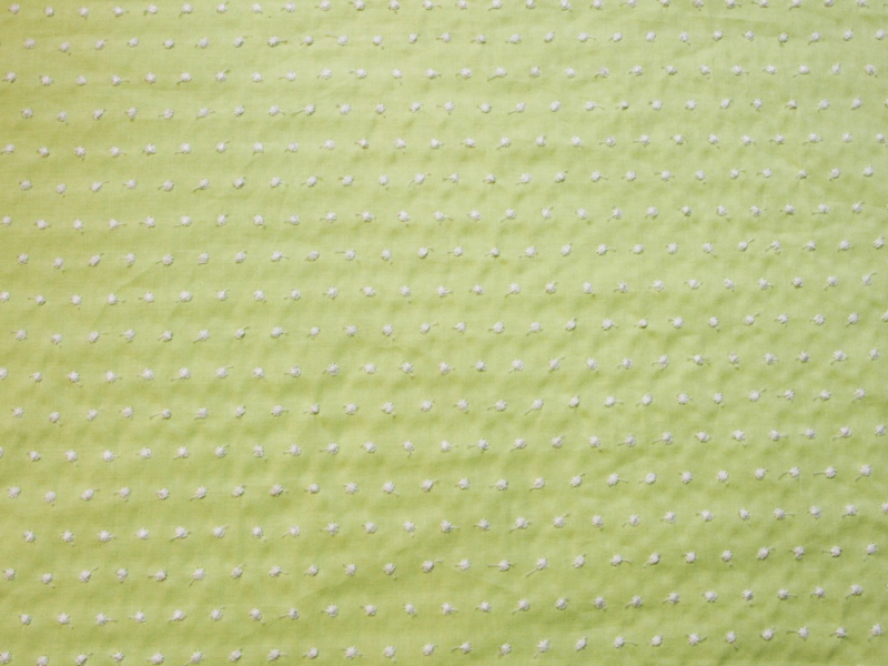 Cotton Embroidered Dots in Spring Bud0