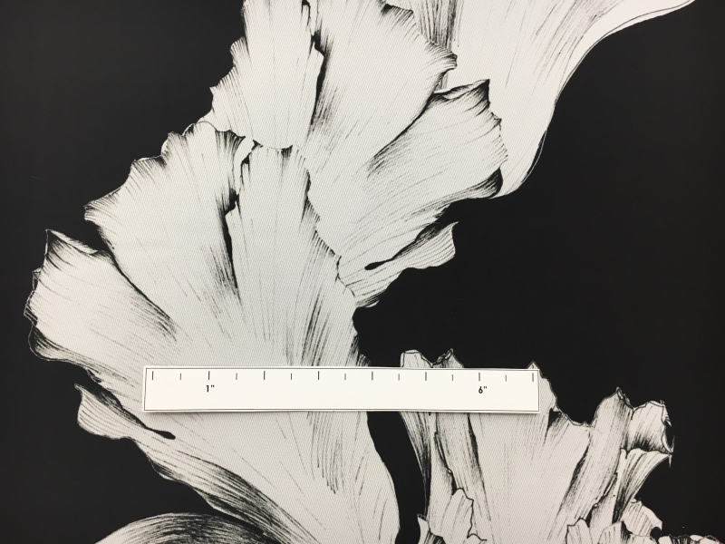 Silk and Polyester Blend Satin with Large Rows of Floral Motifs1