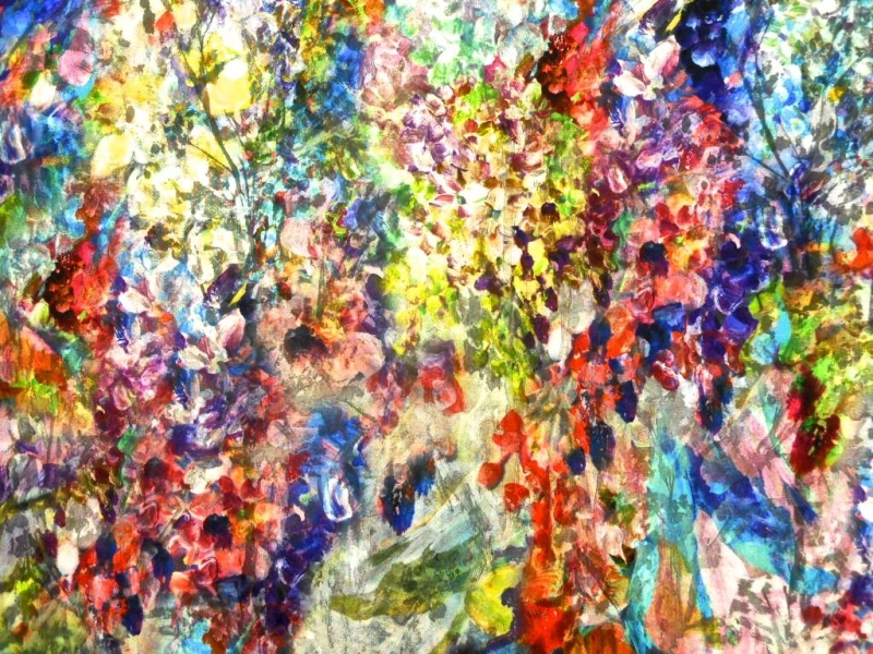 Printed Multicolor Organza Jacquard0