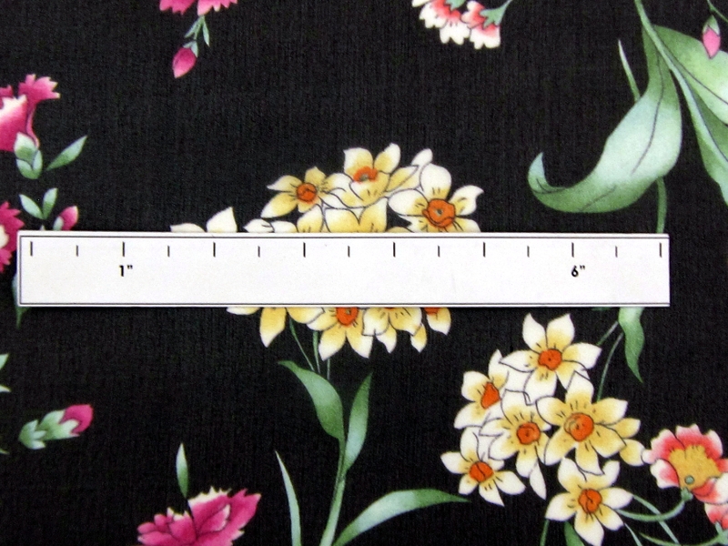 Printed Silk Chiffon with Floral Bouquets1
