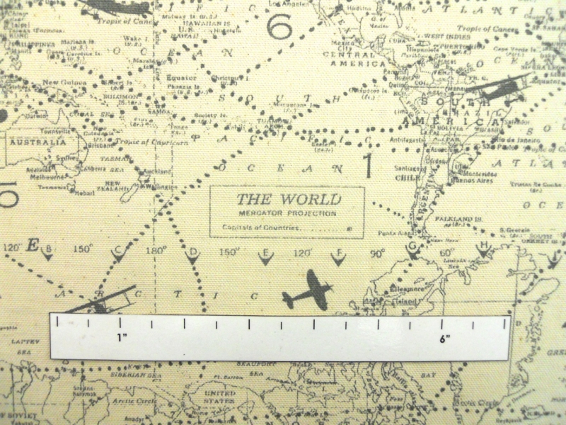 Cotton Canvas World Map Print1