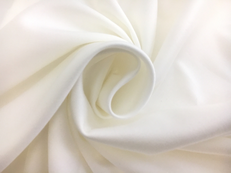 Cotton Blend Stretch Lightweight Sateen in White1