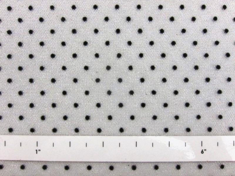 Polka Dot Flocking on Metallic Tulle in Silver1