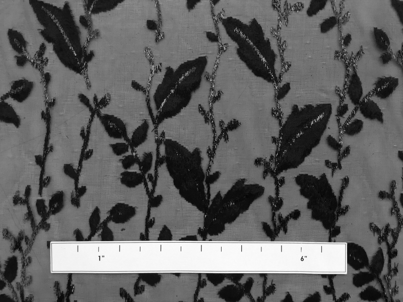 Silk Lurex Burnout Panne With Leaves Motif1