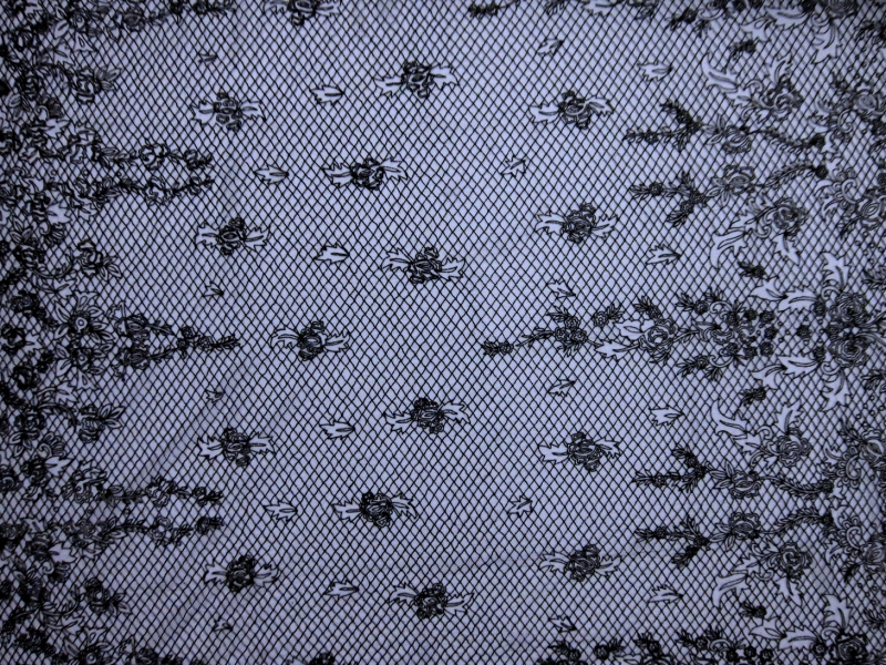 Novelty Beaded Tulle with Bugle Beads0