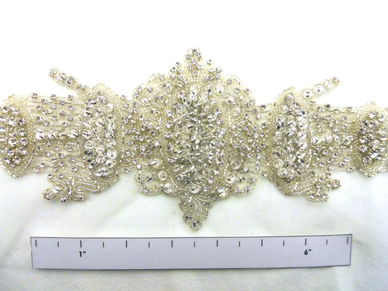 Esther Silver Crystal Beaded Tulle Belt1