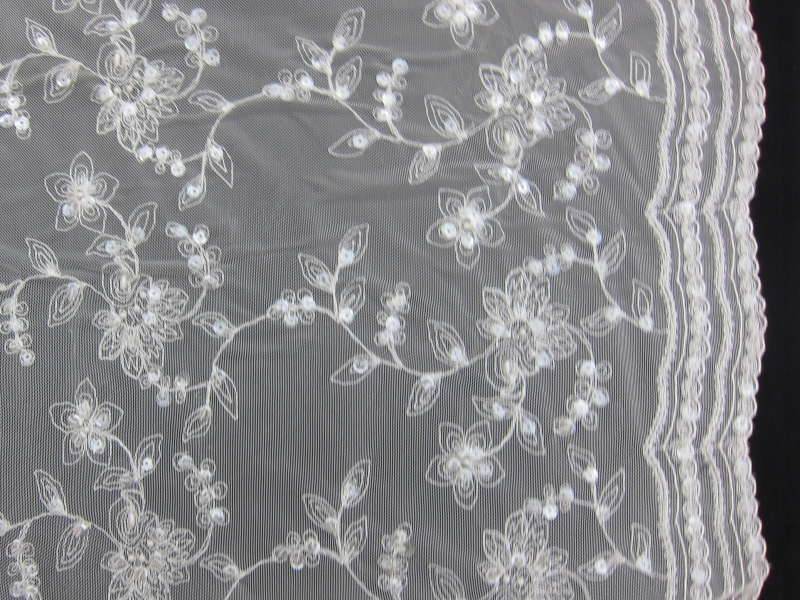   Embroidered Illusion with Hand Sewn Sequins0