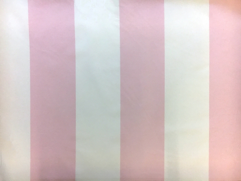 Upholstery Cotton Twill 6" Stripe in White and Pink0