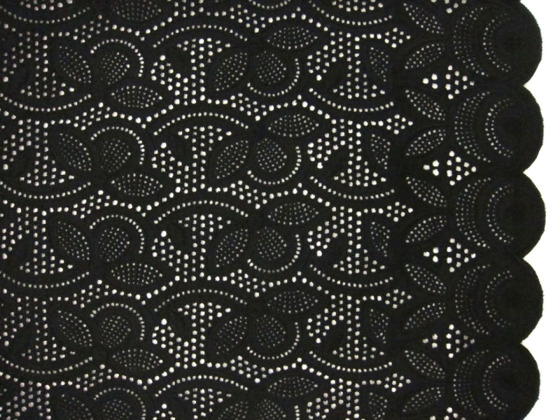 Cotton Eyelet in Black0