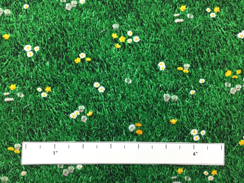 Cotton Broadcloth Print With Grass Landscape 1