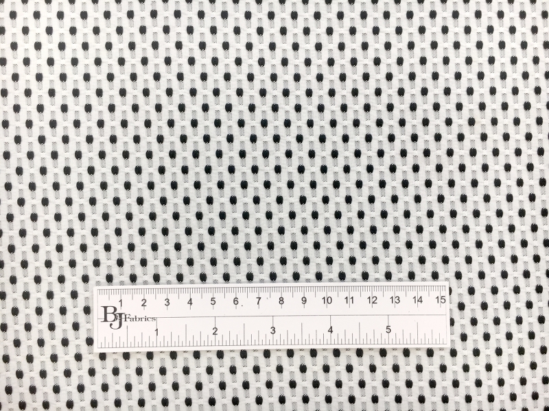 Polyester Swiss Dot Brocade with Black Dots2