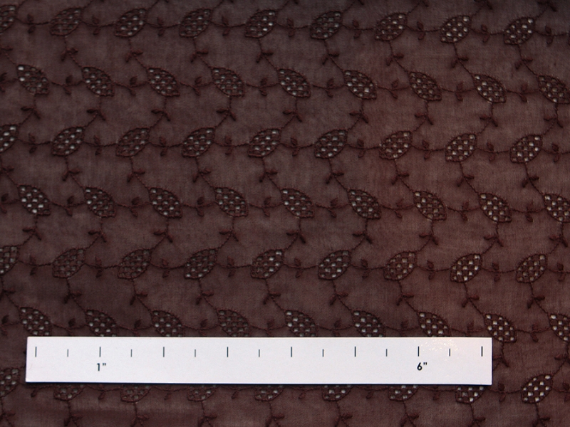 Cotton Voile Eyelet in Brown0