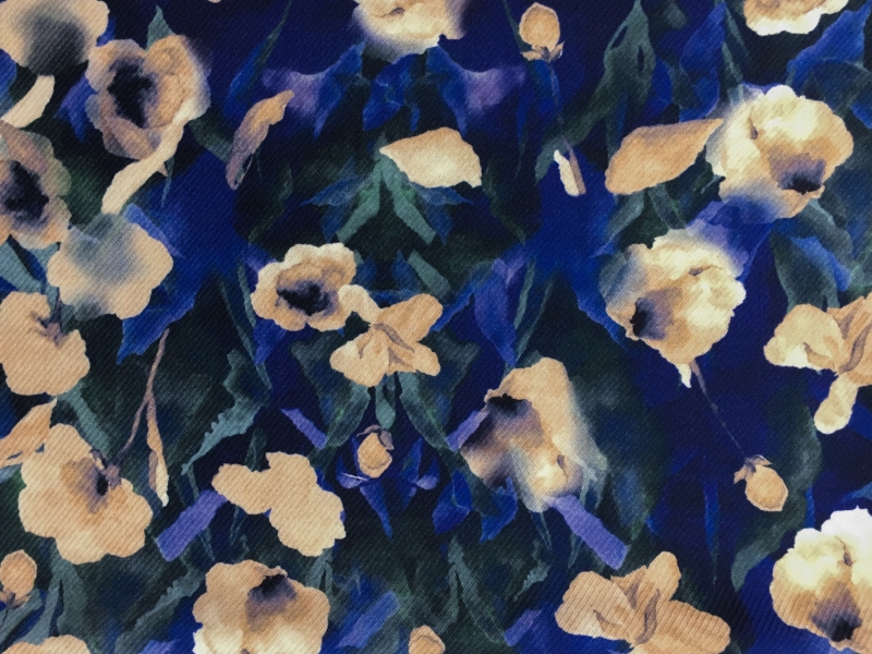 Italian Wool Twill Floral Print0