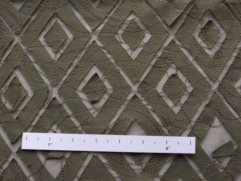 Geometric Cotton on Polyester Tulle1