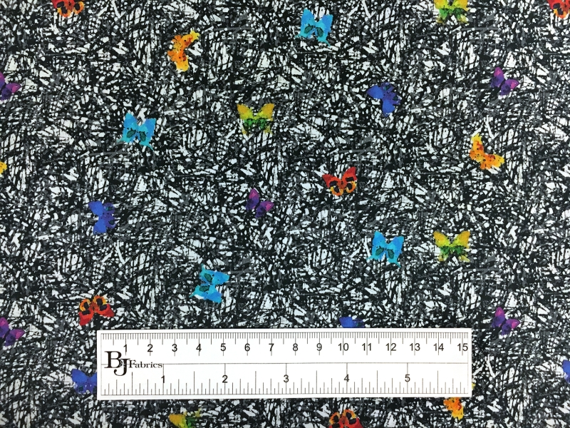Cotton Broadcloth Butterflies Digital Print3