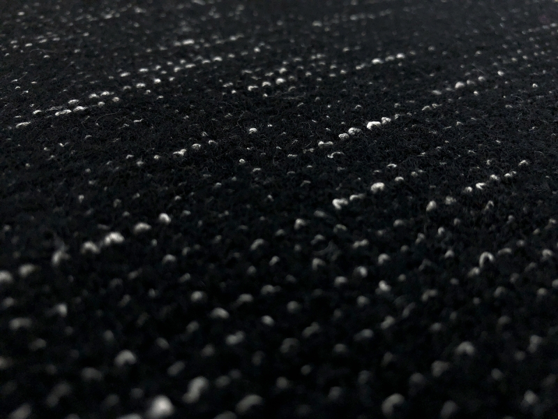 Poly Wool Blend Novelty Felted Knit in Black2