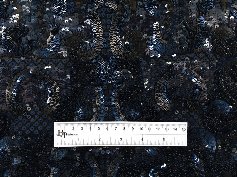 Silk Chiffon Panel with Heavy Sequined Border2