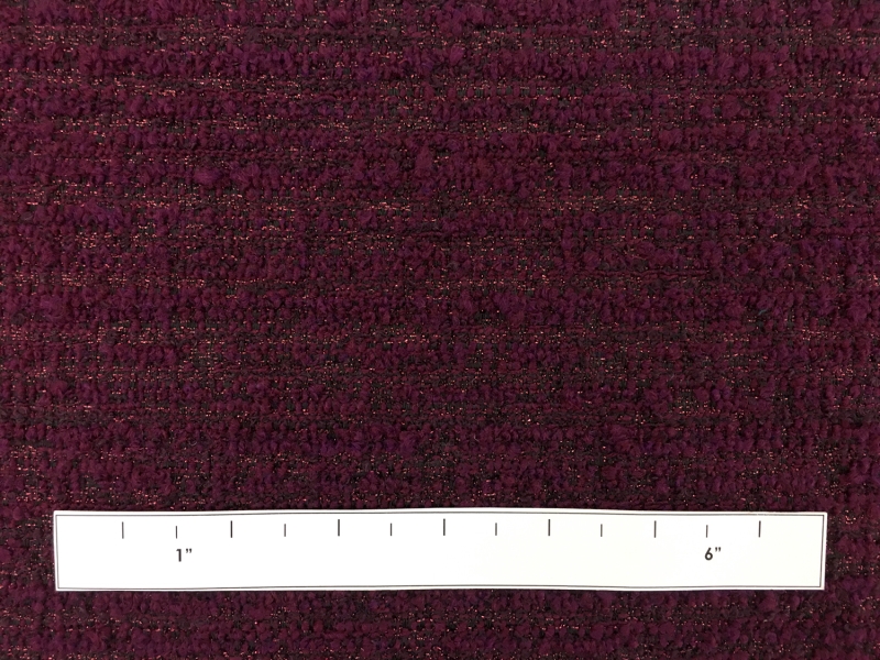 Wool Blend Metallic Tweed in Cranberry1