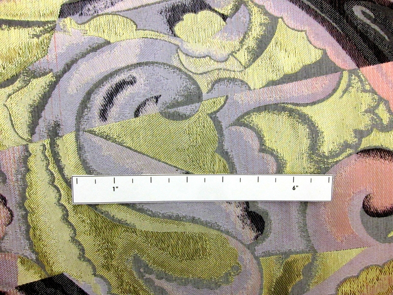 Polyester and Cotton Blend Brocade with Art Deco Patterns2