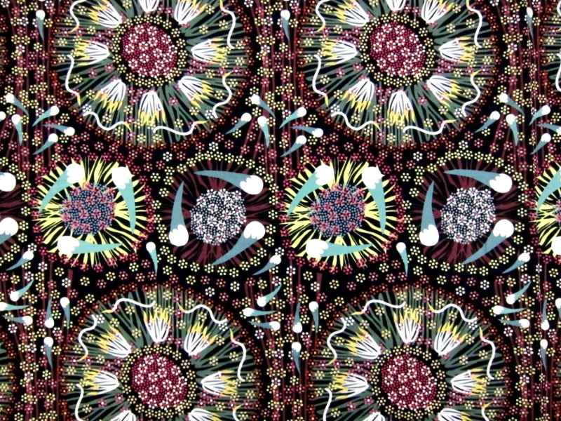 Australian Cotton Print With Aboriginal Motif0