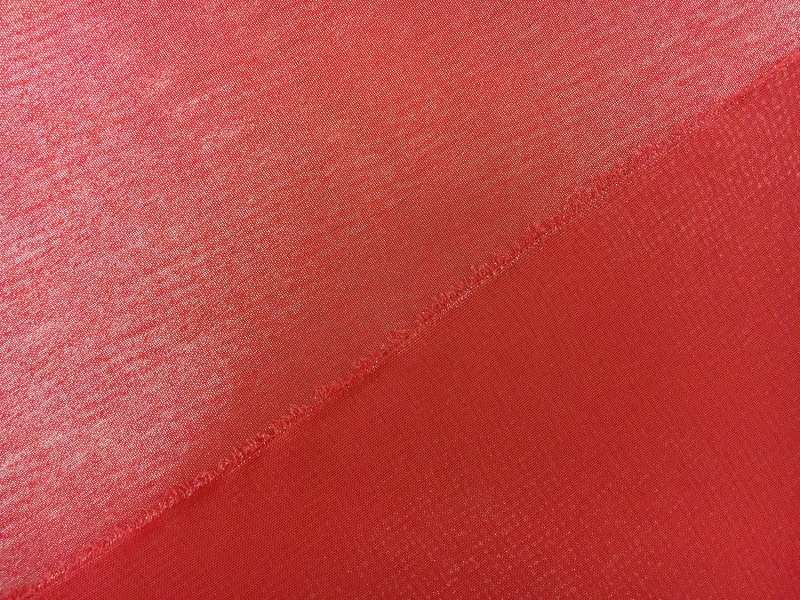 Microfiber Silver Metallic Chiffon in Ruby2
