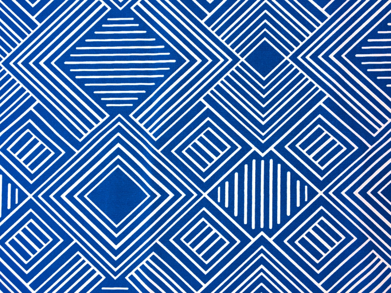 Outdoor Spun Polyester Canvas with Geometric Print 0