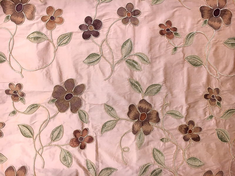 Embroidered Silk Shantung0