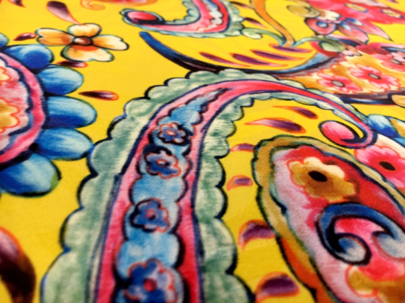 Printed Silk Jacquard with Italian Tile Paisley2