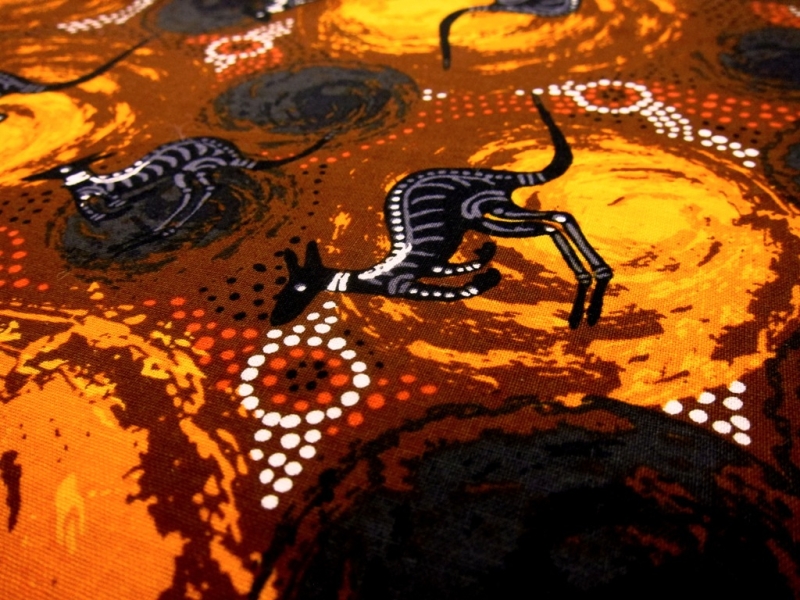 Australian Cotton Print With Aboriginal Motif2
