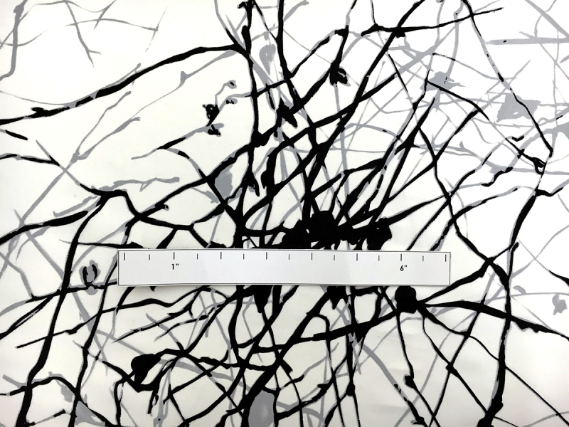 Printed Silk Charmeuse with Abstract Line Patterns1