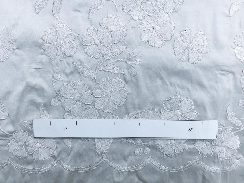 Silk Taffeta with an Embroidered Scallop and Floral Degradé1