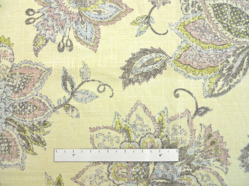Linen Viscose Upholstery Floral Paisley Print1