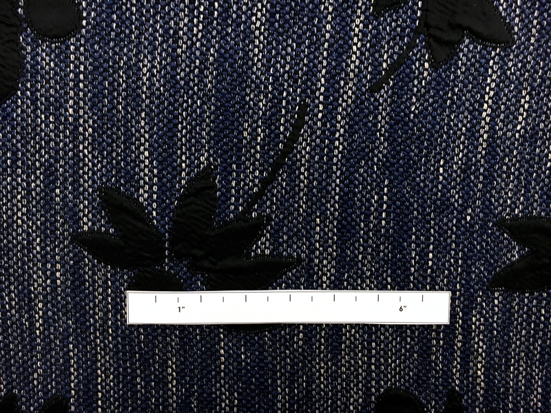 Cotton Blend Tweed Brocade with Large Flowers1