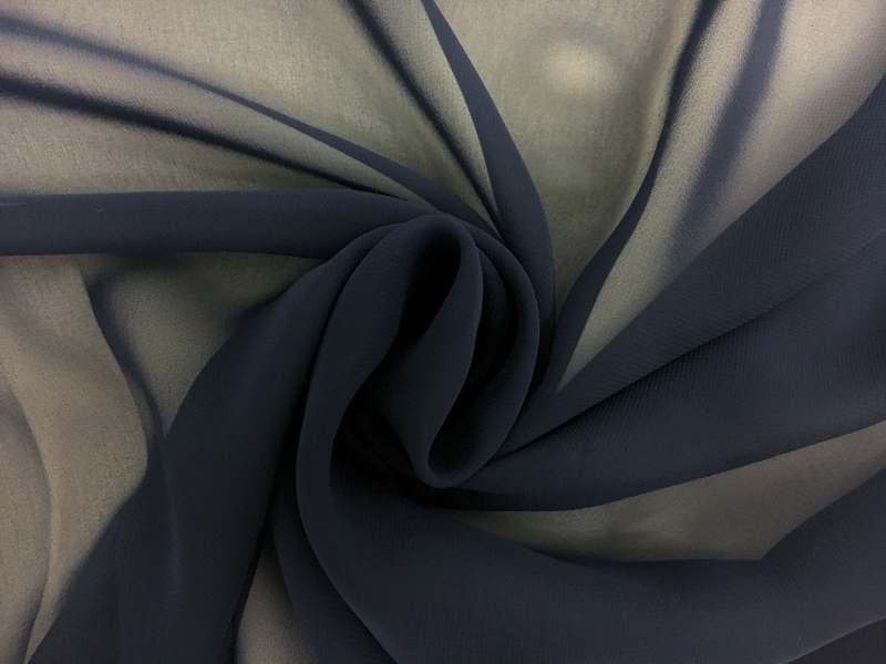 Japanese Polyester Chiffon in Navy1