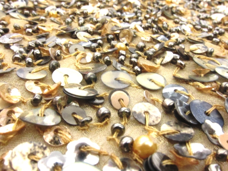 Novelty Sequins and Beads on Silk Chiffon1