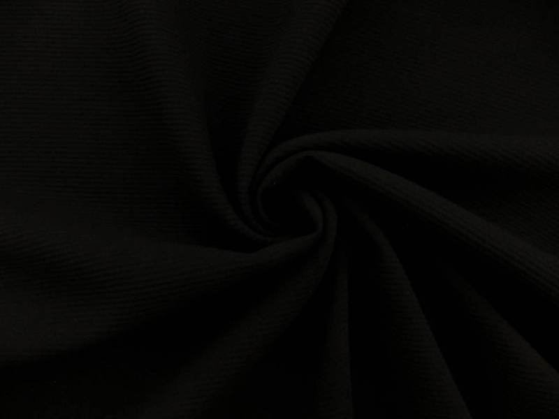 Wool Lycra Ottoman Crepe in Black0