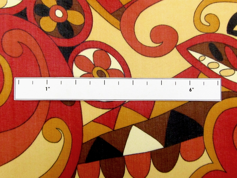 Printed Silk Chiffon with 70s  Floral Motifs1