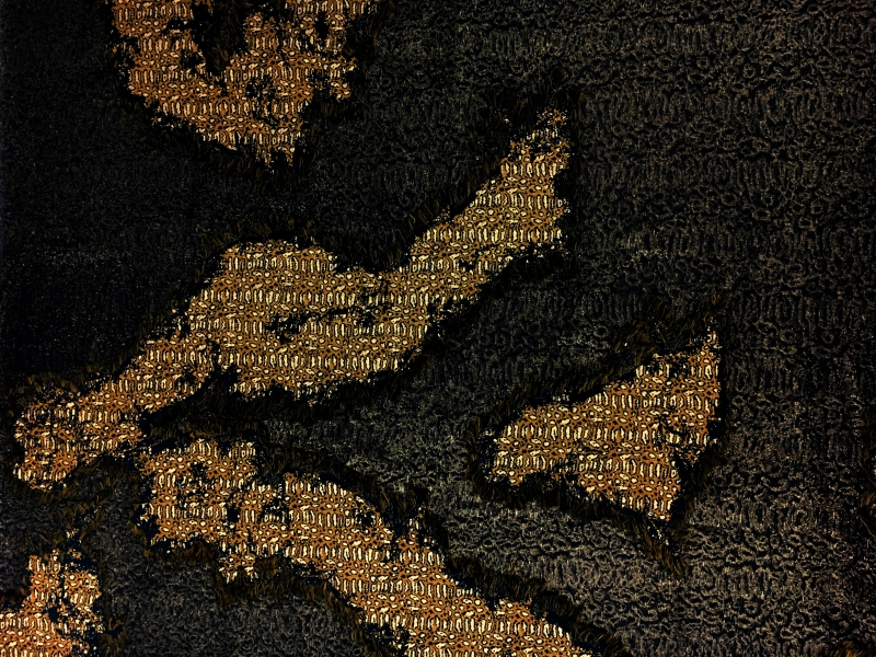 Silk Blend Metallic Cloqué with Large Abstract Shapes0