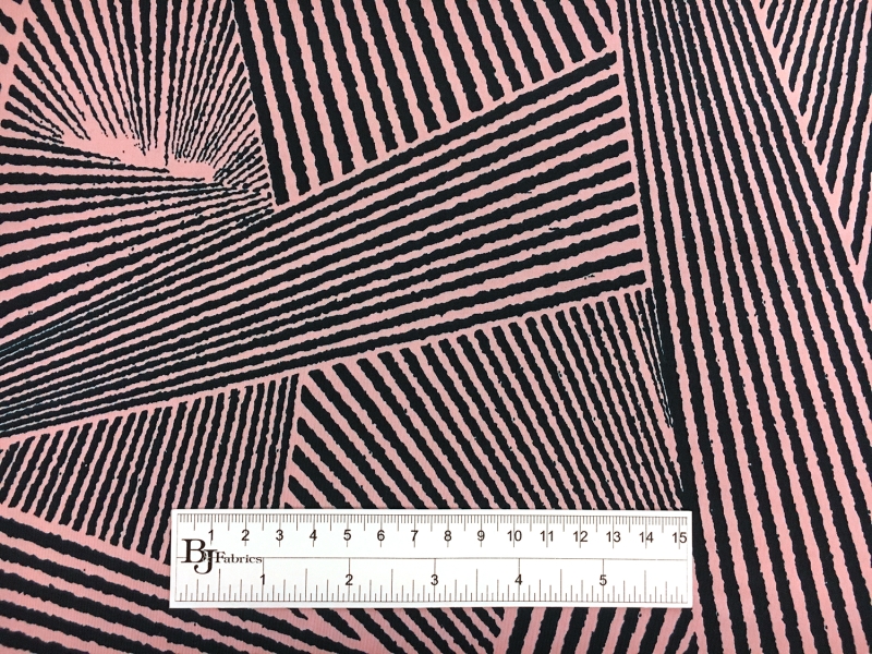 Poly Spandex Jersey Print in Navy and Pink3