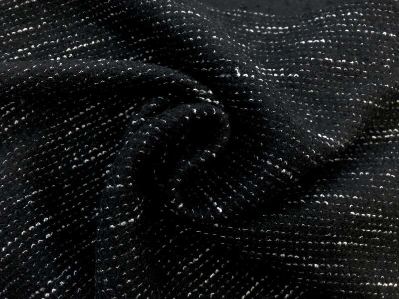 Poly Wool Blend Novelty Felted Knit in Black1