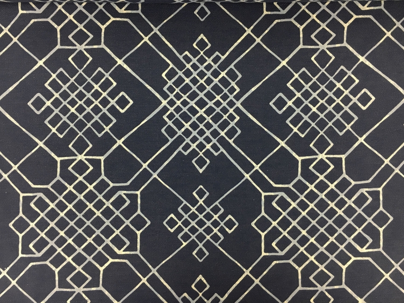 Linen Cotton Blend Upholstery Celtic Knot Print0