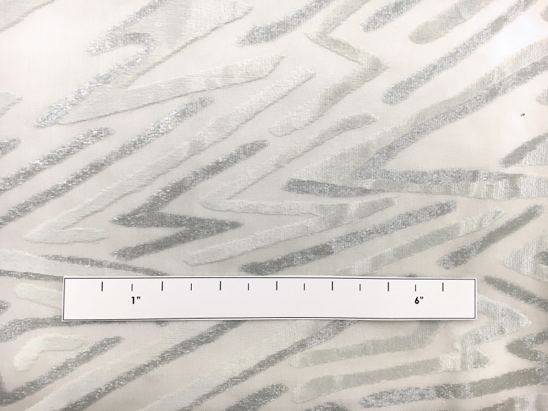 Gray Silk and Lurex Burnout Velvet with Zig Zags1