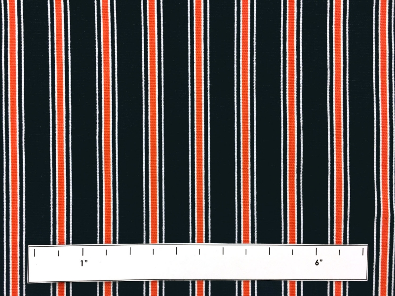 Cotton Canvas Orange Navy Stripe1