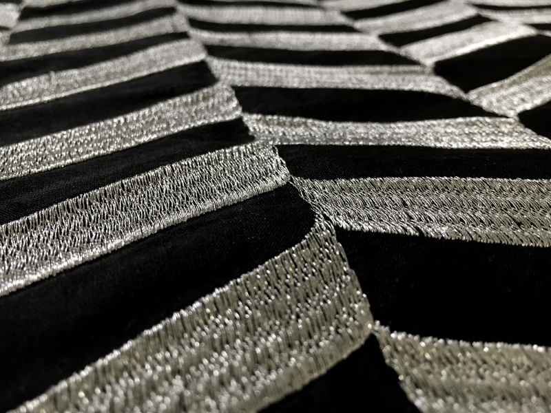 Silk Shantung with Metallic Embroidery1