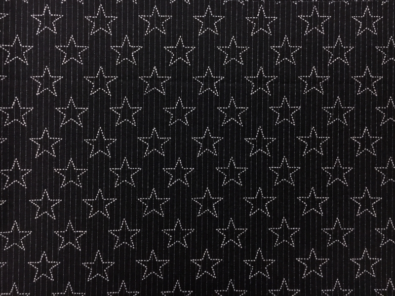 Japanese Textured Cotton With Pinstriped Starts Print0