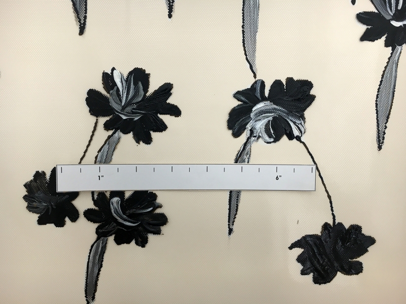 Nude Illusion with Hand Painted Flowers1